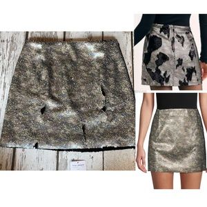 Free People Skinny Sequin Camo  Mini Skirt